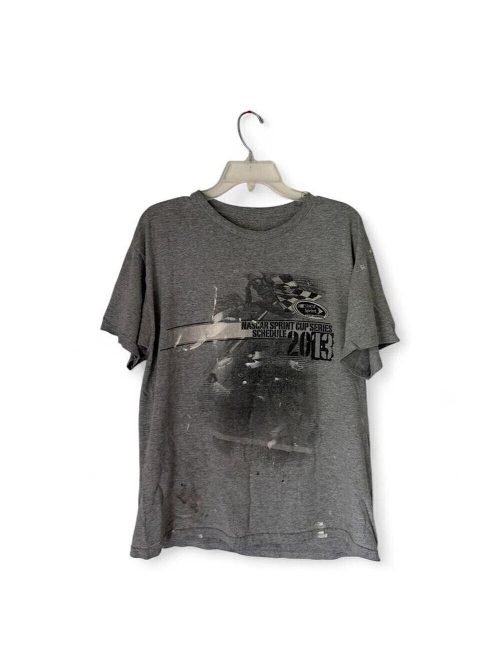 2013 NASCAR Sprint Cup Series Schedule T-Shirt L LARGE gray